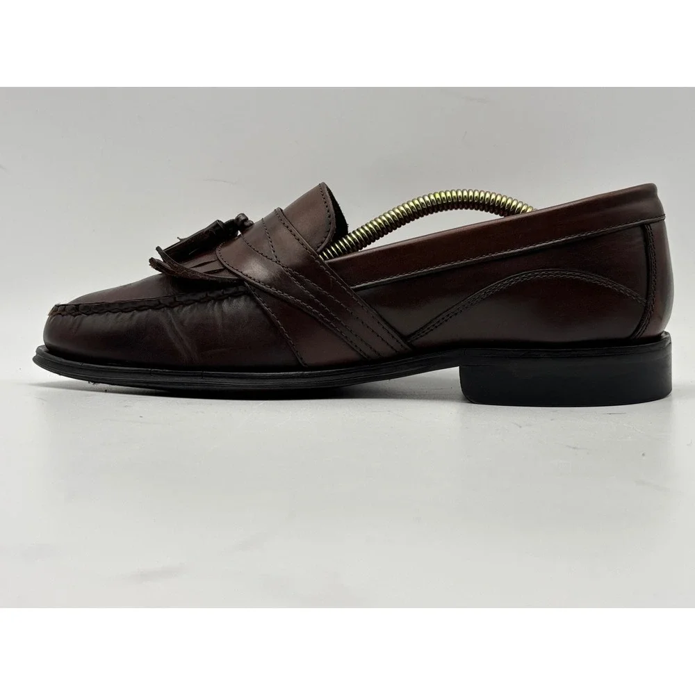Bass Weejuns Men's Brown Leather Kiltie Tassel Loafers – Classic Dress Shoes